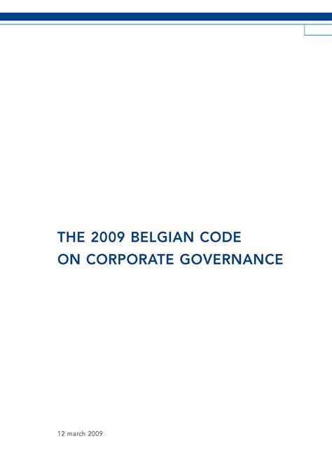 corporate governance code belgium
